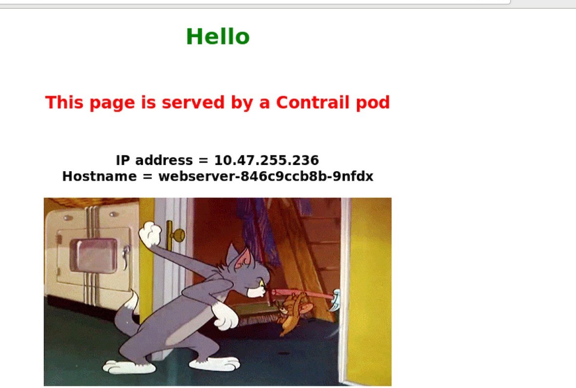 Tom holding a door shut while Jerry pries it open with a crowbar. Humorous touch to Kubernetes demo page.