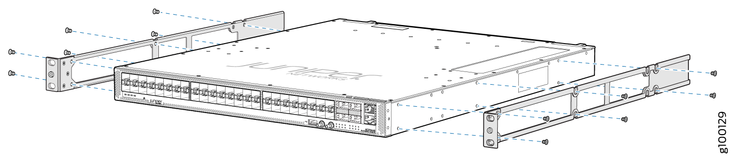 Install the Mounting Rails on an ACX5448 Router
