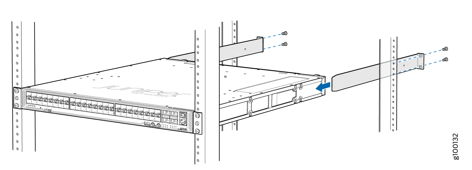 Install the Rear-Mounting Blades on an ACX5448 Router