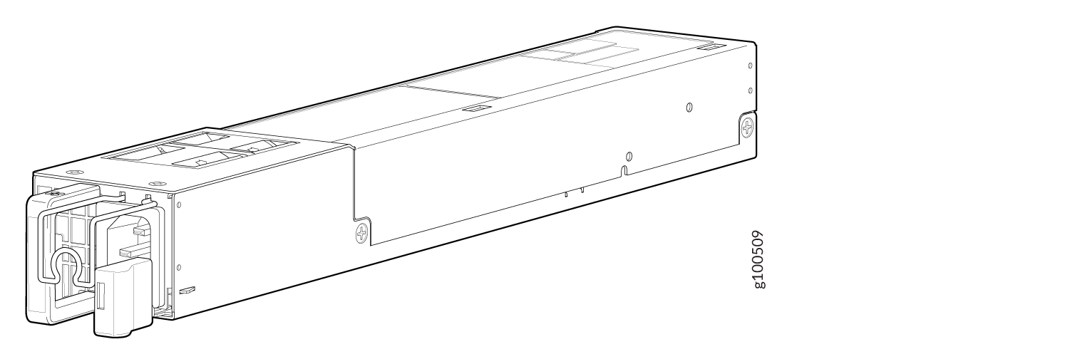 Technical schematic of a modular power supply unit with connectors and structural elements, labeled 8100509.