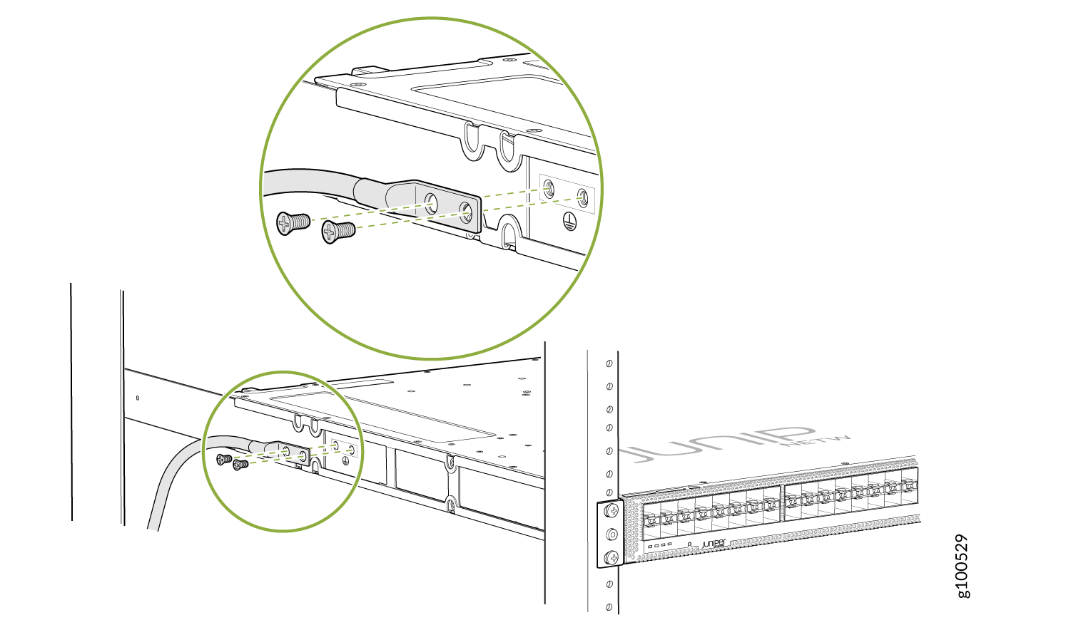 Connect the Grounding Cable to the ACX5448 or ACX5548-D Router