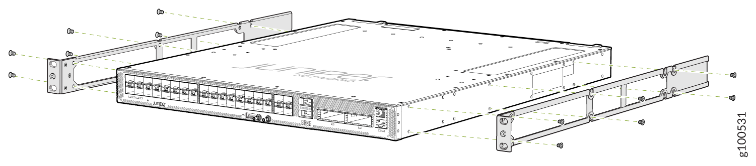 Install the Mounting Rails on an ACX5448-D Router