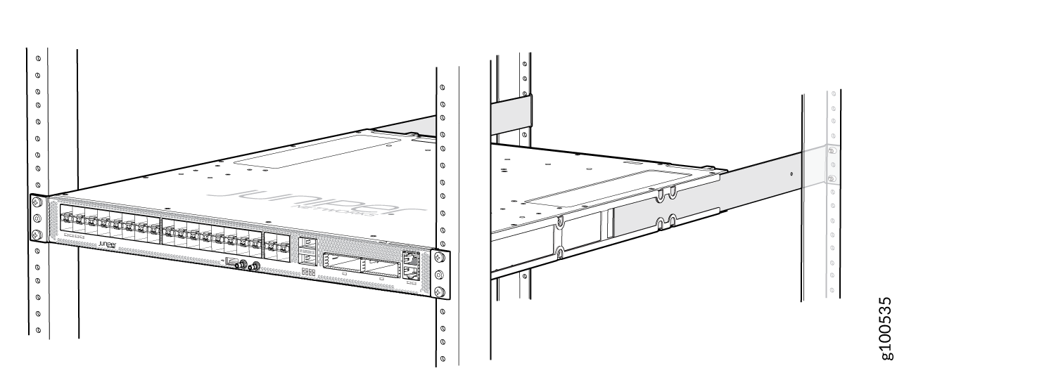 ACX5448-D Router Installed in the Rack