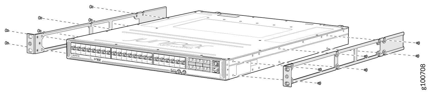 Install the Mounting Rails on an ACX5448-M Router
