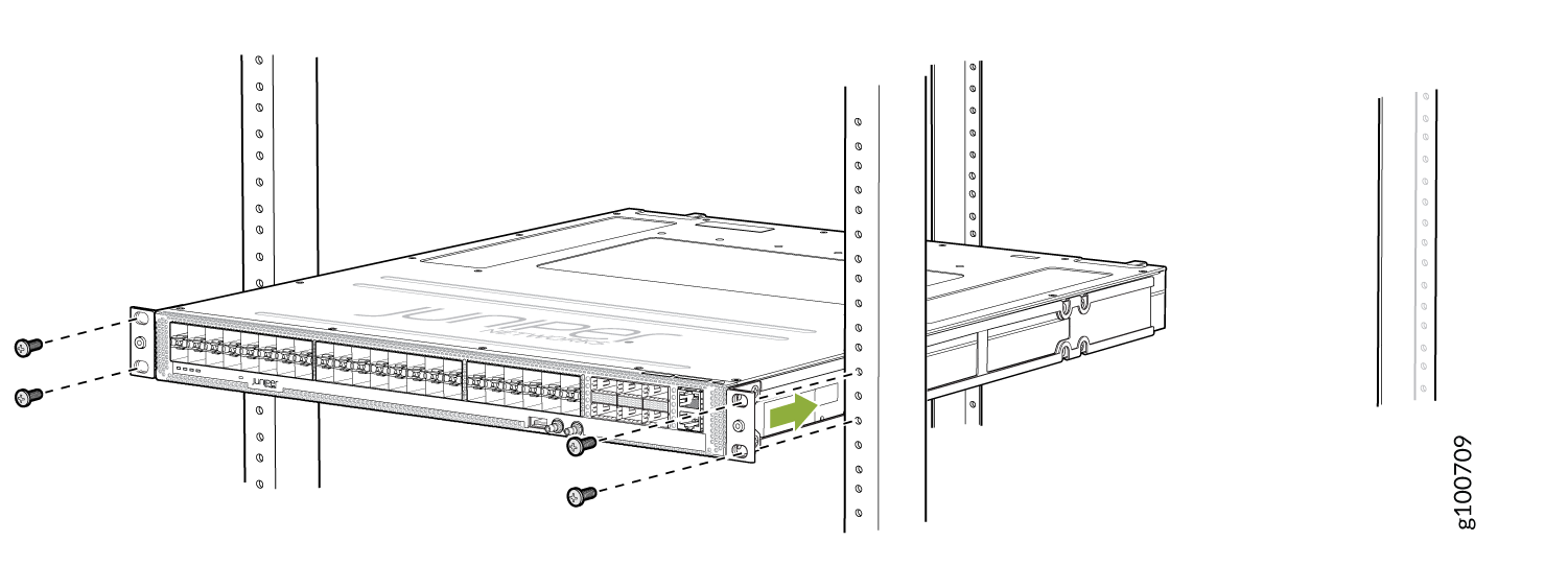 Install the ACX5448-M Router in a Four-Post Rack