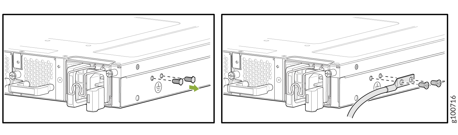 Connect the Grounding Cable to the ACX5448-M Router