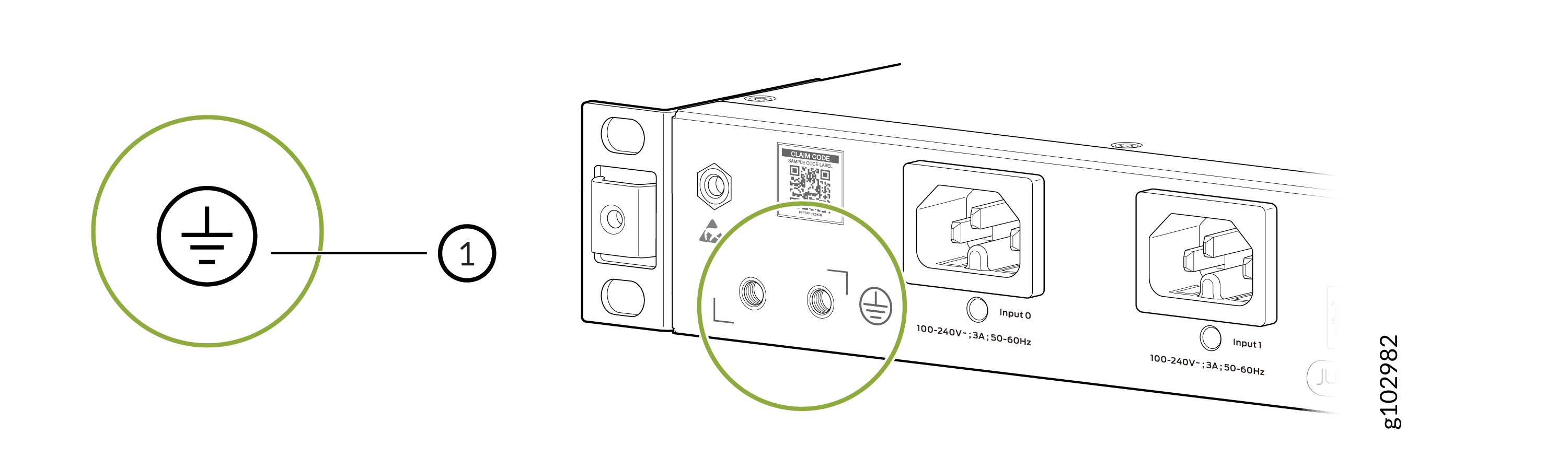 Grounding Point on the ACX7020 Router
