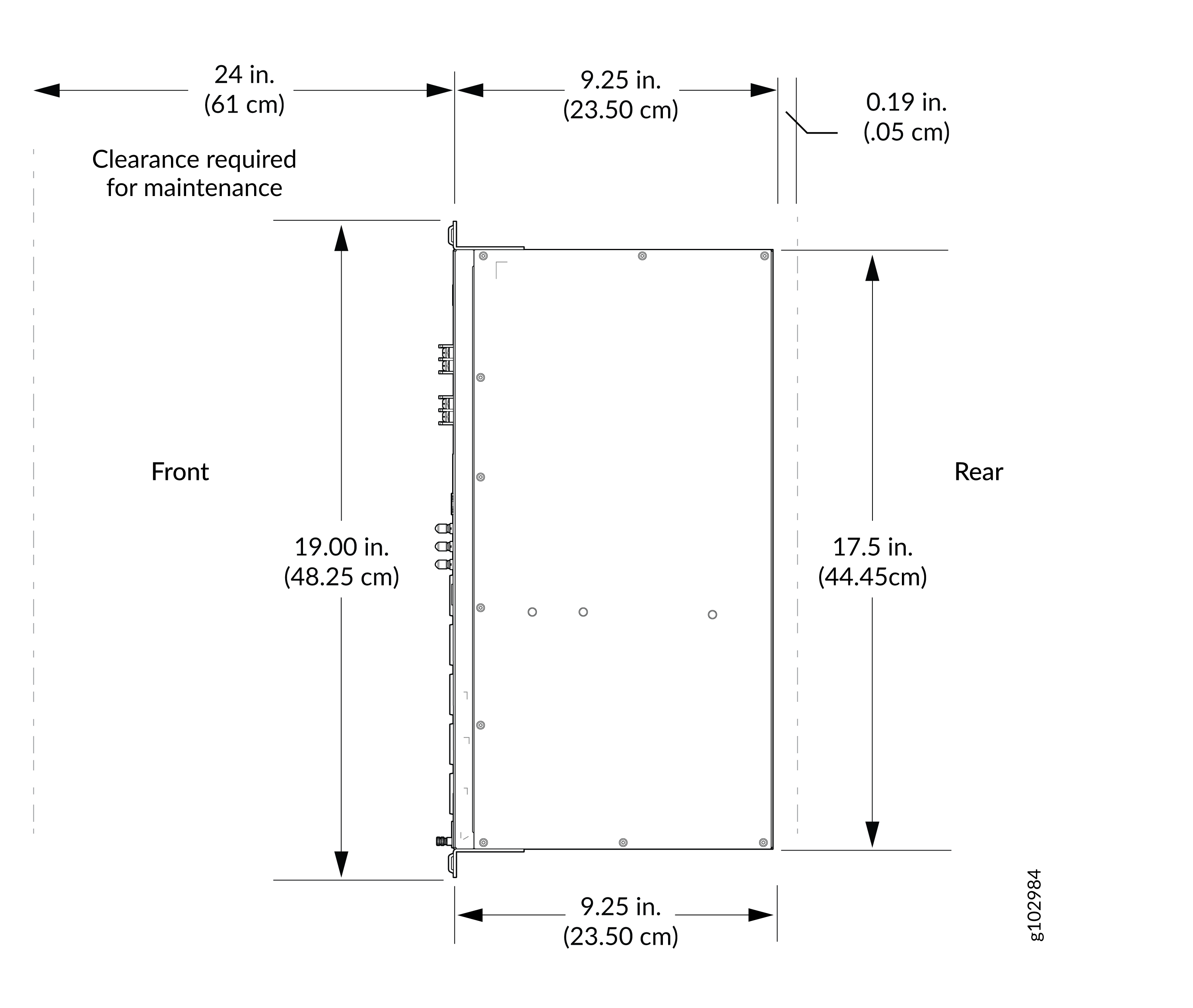 Clearance Requirements for Hardware Maintenance of ACX7020 Routers