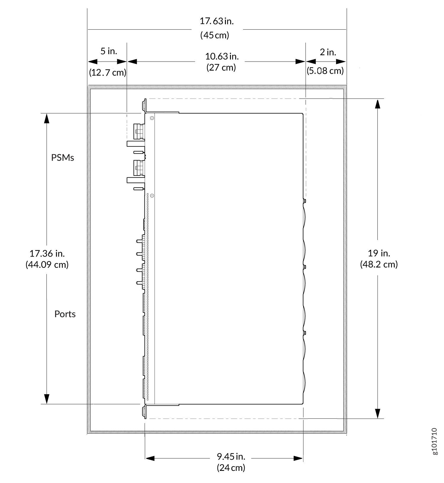 ACX7024 and ACX7024X Clearance Requirements for a Cabinet