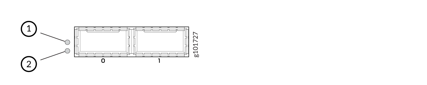 Schematic of a component with points labeled 1 and 2 connected to circles, and a rectangle with compartments 0 and 1, alongside text g101727.