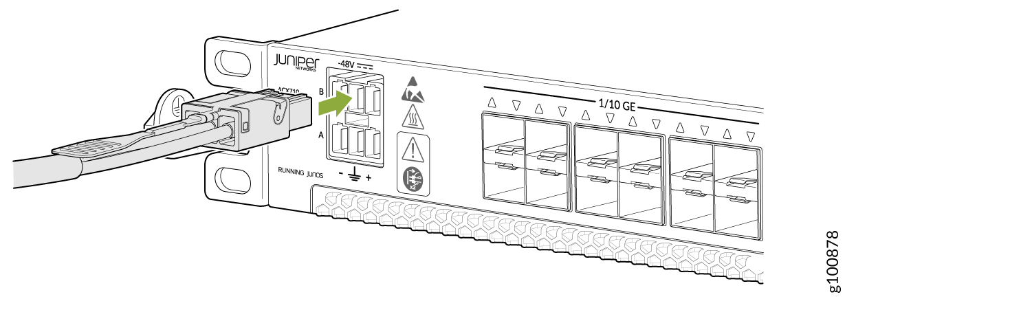 Connect a DC Power Cord to an ACX710 Router