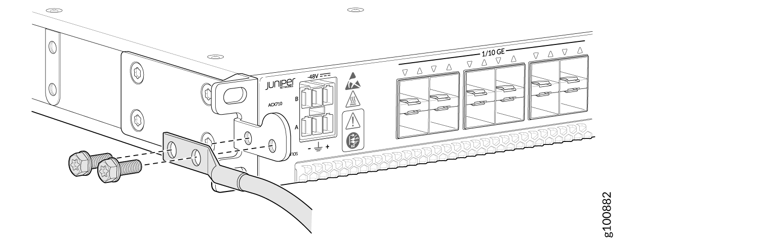 Connect the Grounding Cable to the ACX710 Router