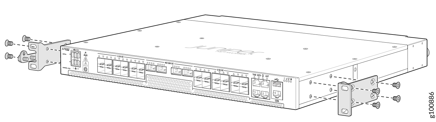 Install the Mounting Brackets on an ACX710 Router