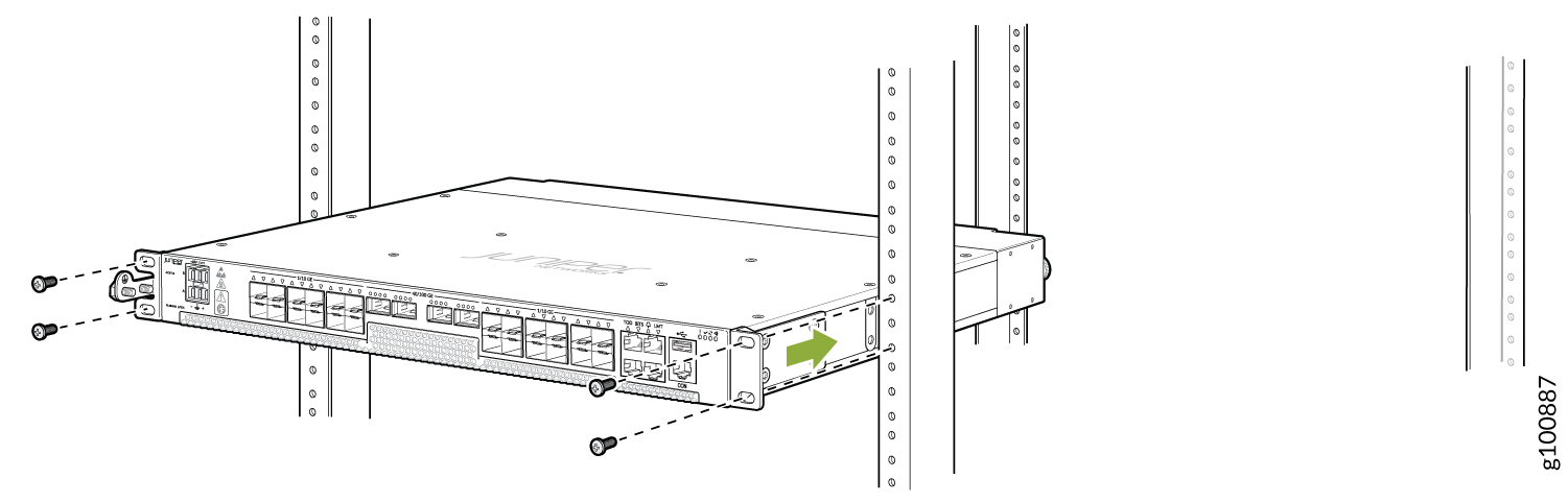 Install the ACX710 Router in a Four-Post Rack