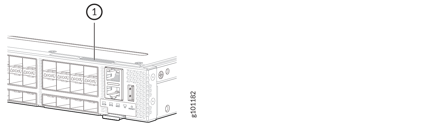 Rear panel of server with multiple connectivity ports and slots, labeled area 1 highlights a specific feature.