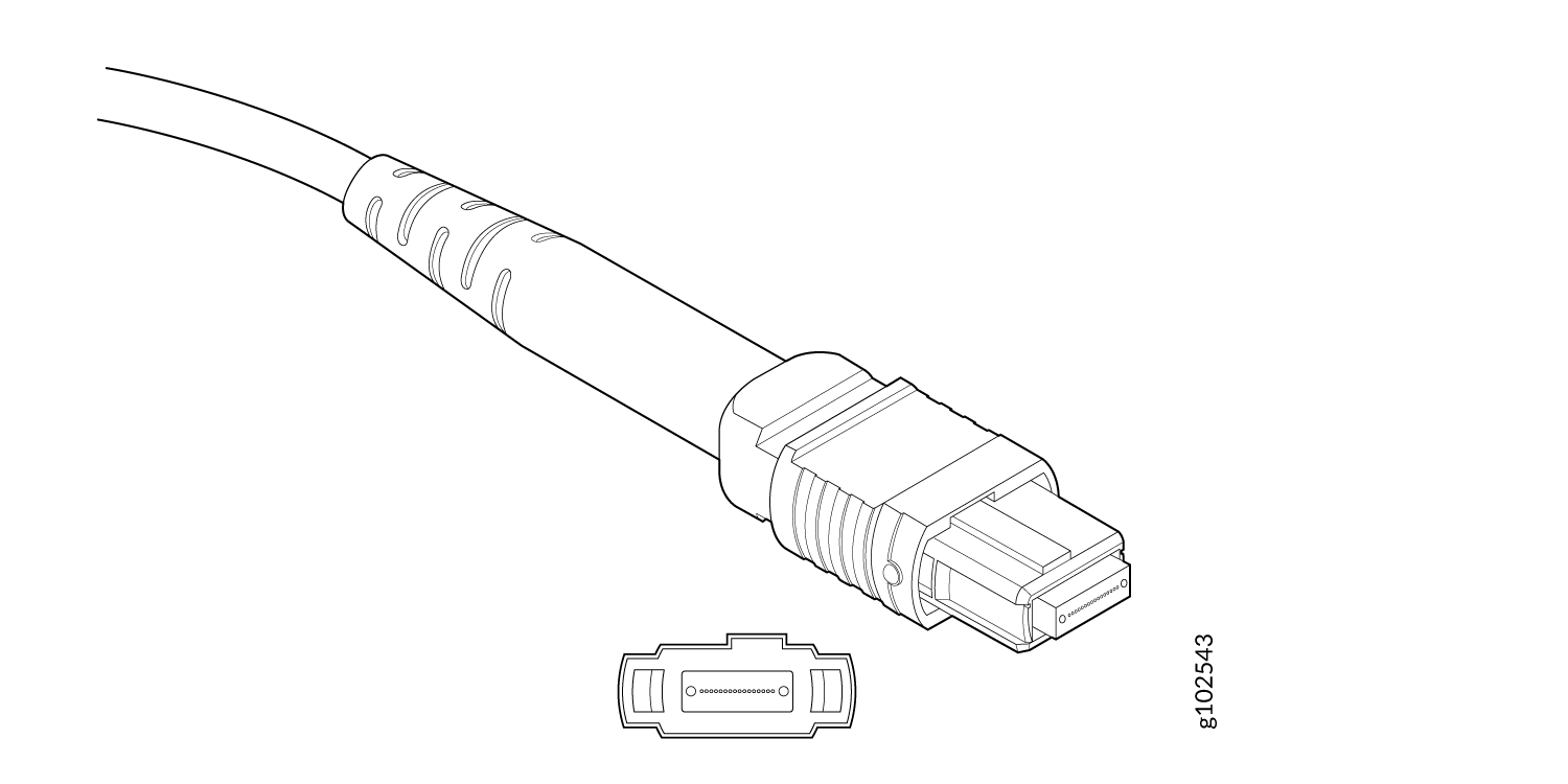 Line drawing of a cable with a data or power connector; inset shows connector's pin configuration.
