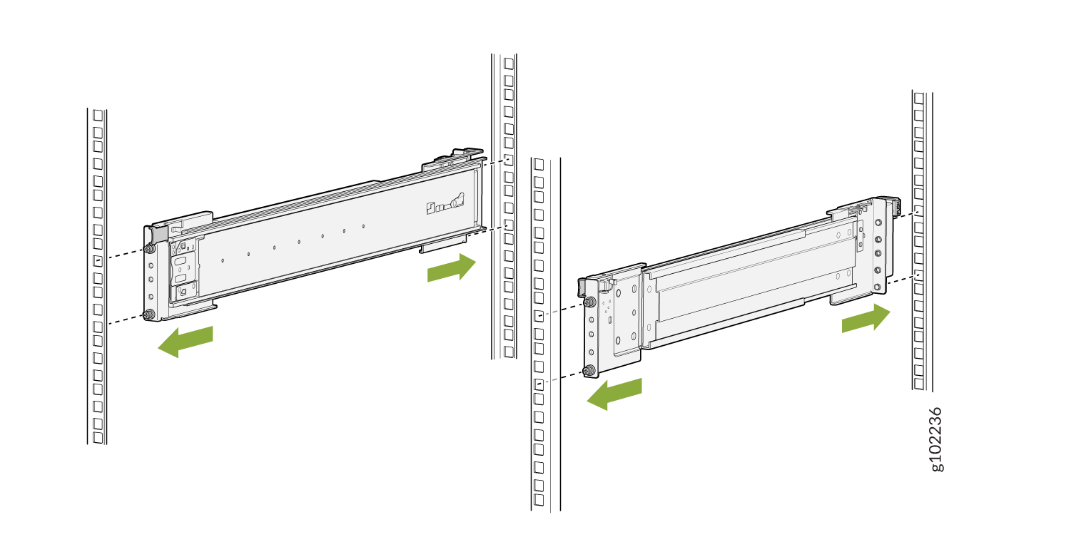 Attach the Telescopic Rails to the Rack Rails