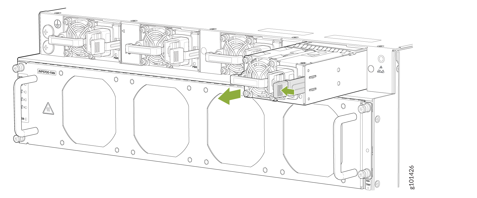 Removing an AC/HDVC Power Supply from the ACX7509 Router