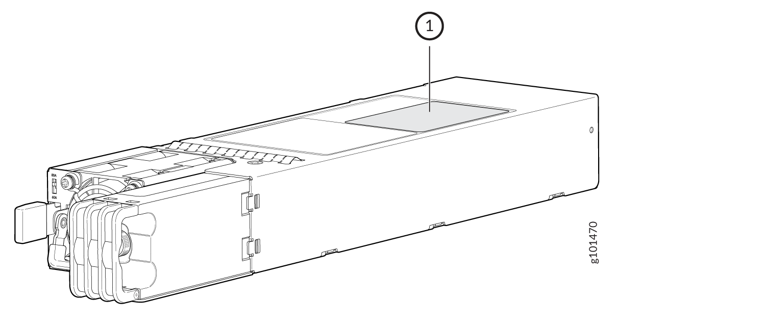ACX7509 DC PSM Serial Number Label