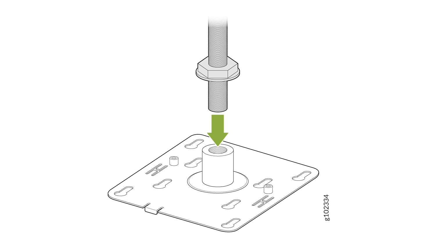 Attach the APBR-T58 Bracket to a 16-mm Threaded Rod