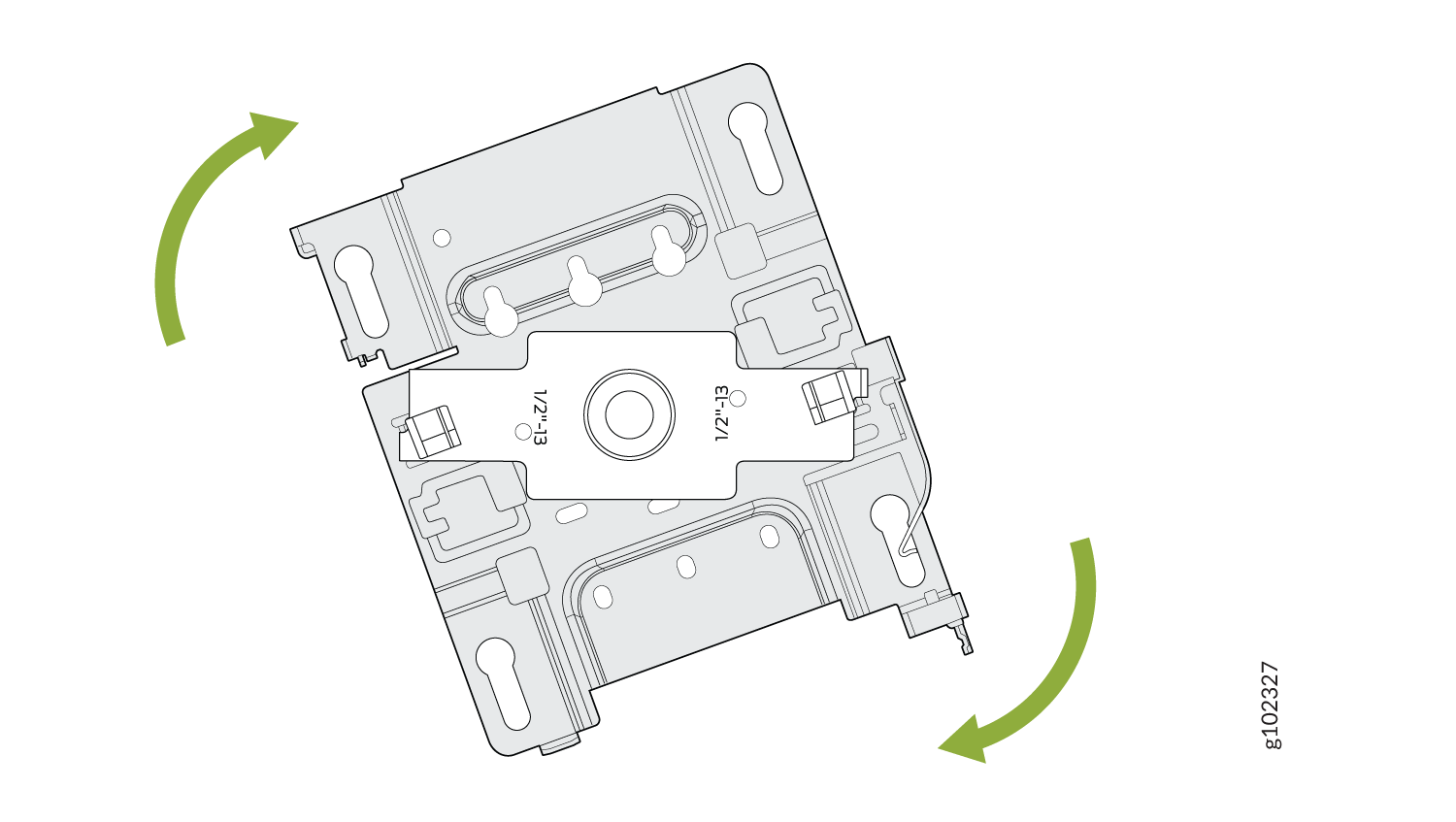 Attach the APBR-ADP-T12 Bracket Adapter to the APBR-U Mounting Bracket