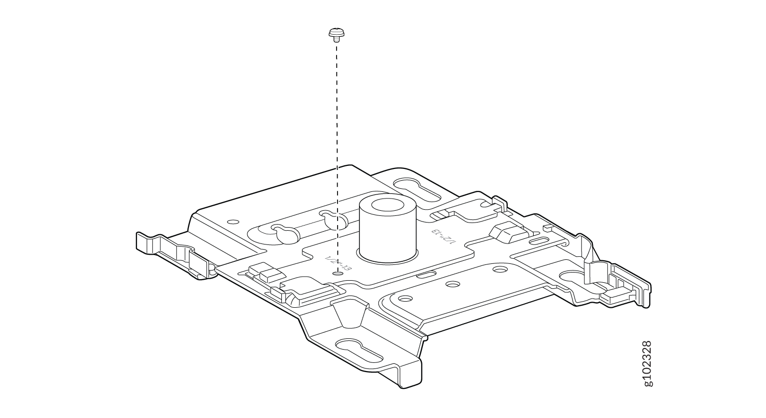 Secure the APBR-ADP-T12 Bracket Adapter to the APBR-U Mounting Bracket