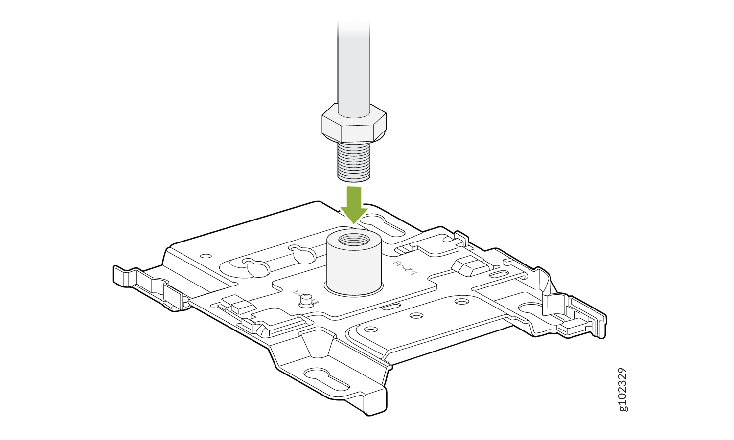 Attach the APBR-ADP-T12 and APBR-U Bracket Assembly to the ½-Inch Threaded Rod