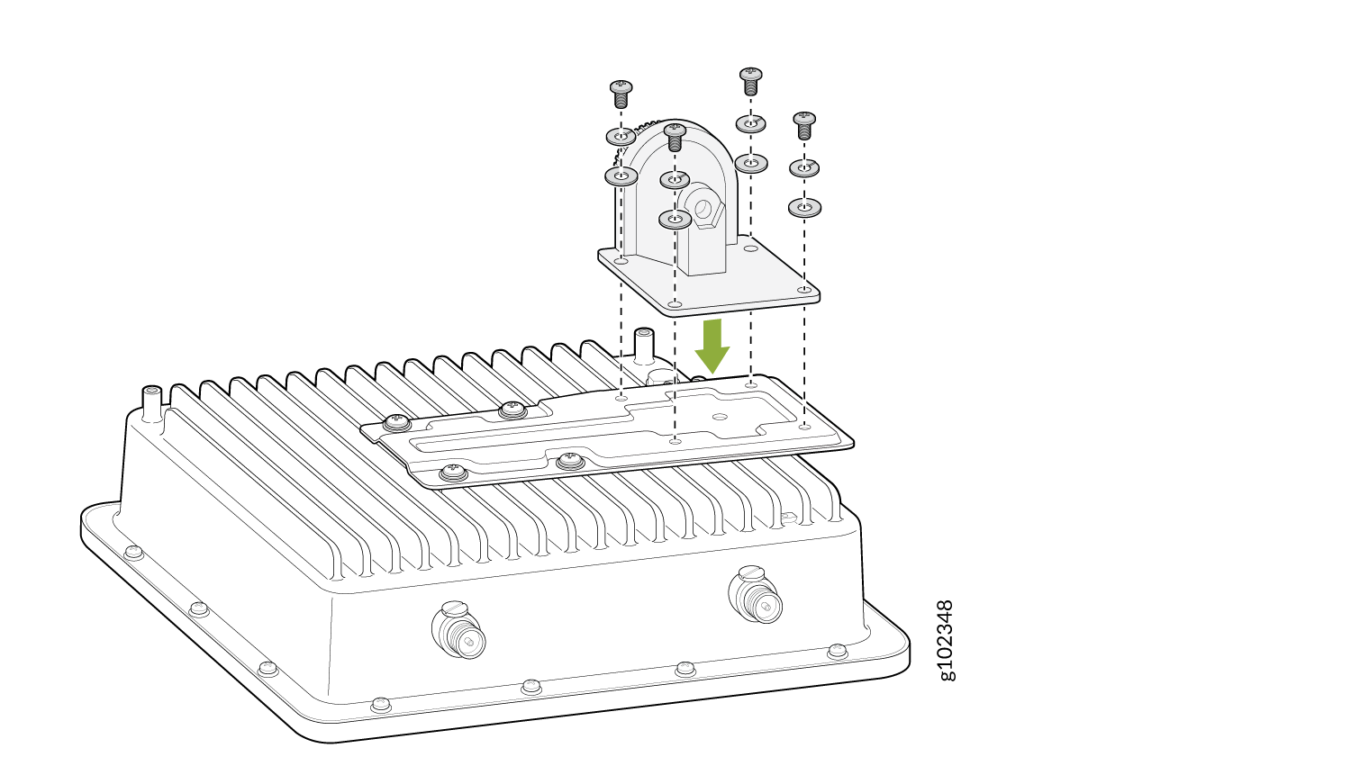 Attach the Articulating Bracket to the Metal Plate Assembly on an AP61