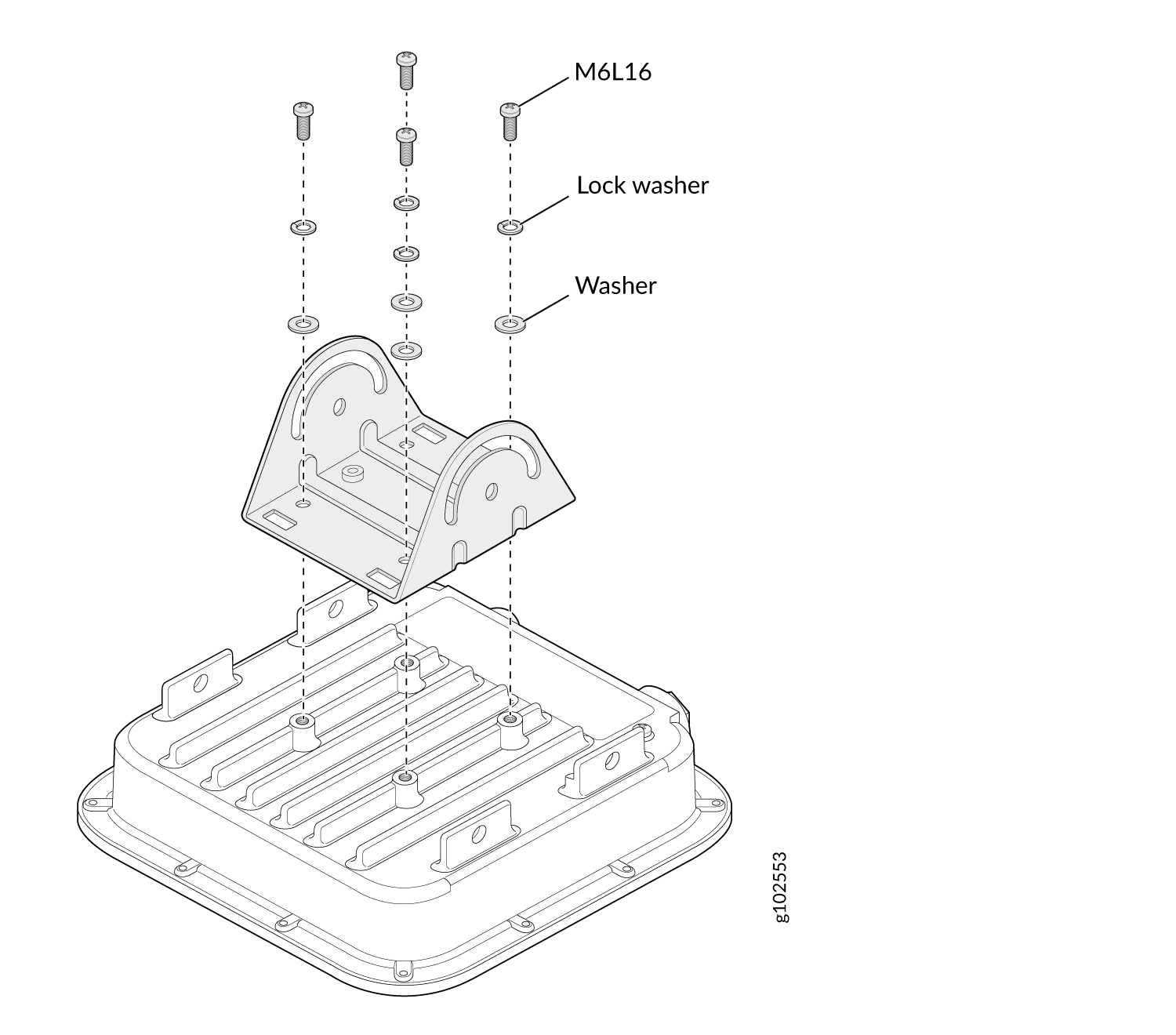 Attach the APOUTBR-ART2 Mounting Bracket 3 to the AP64