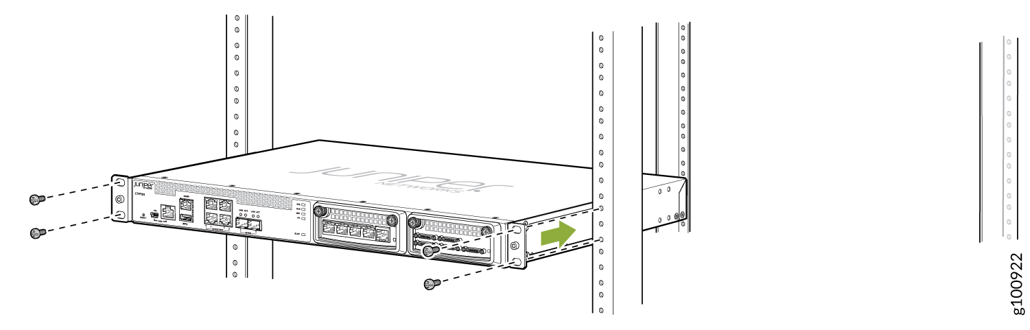 Mounting the Device on Two Posts in a Four-Post Rack