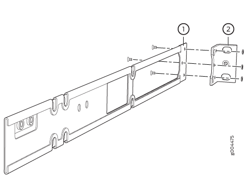Attaching the Front-Mounting Bracket to the Side Mounting-Rail