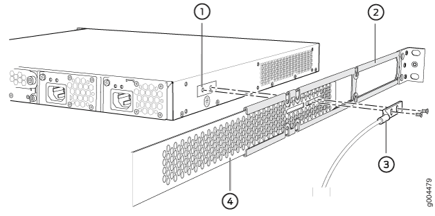 Connecting the Grounding Lug to a Switch Mounted on Four Posts of a Rack