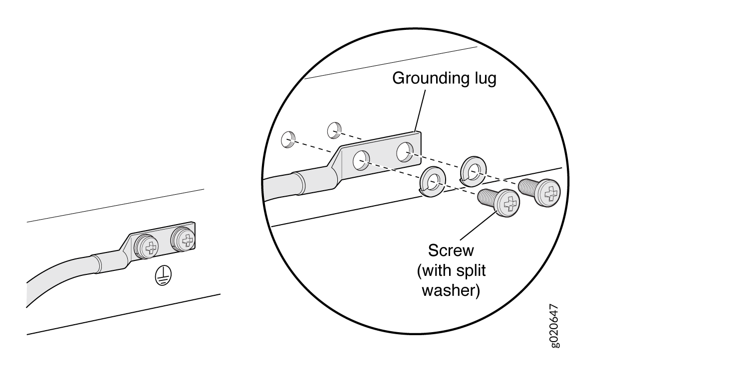 Connecting a Grounding Cable to an EX Series Switch