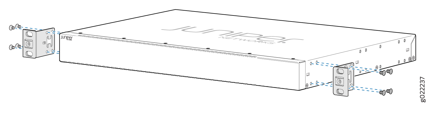 Attaching the Mounting Bracket Along the Front of the Switch
