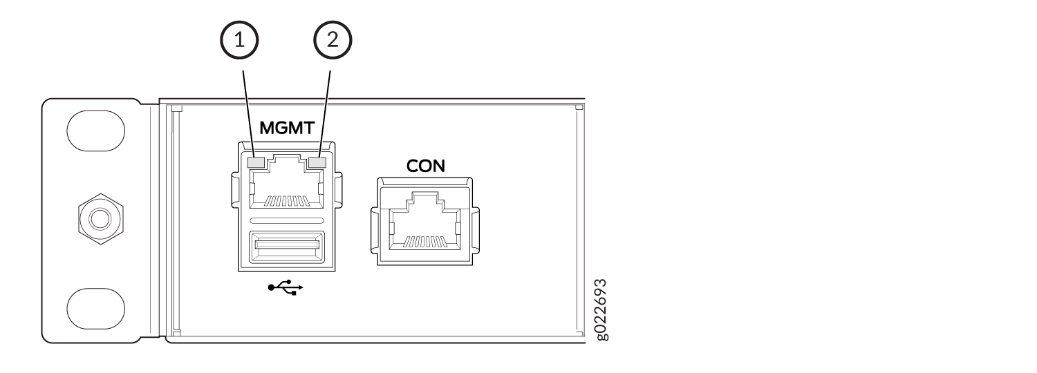LEDs on the Management Port on EX4100-F Switches