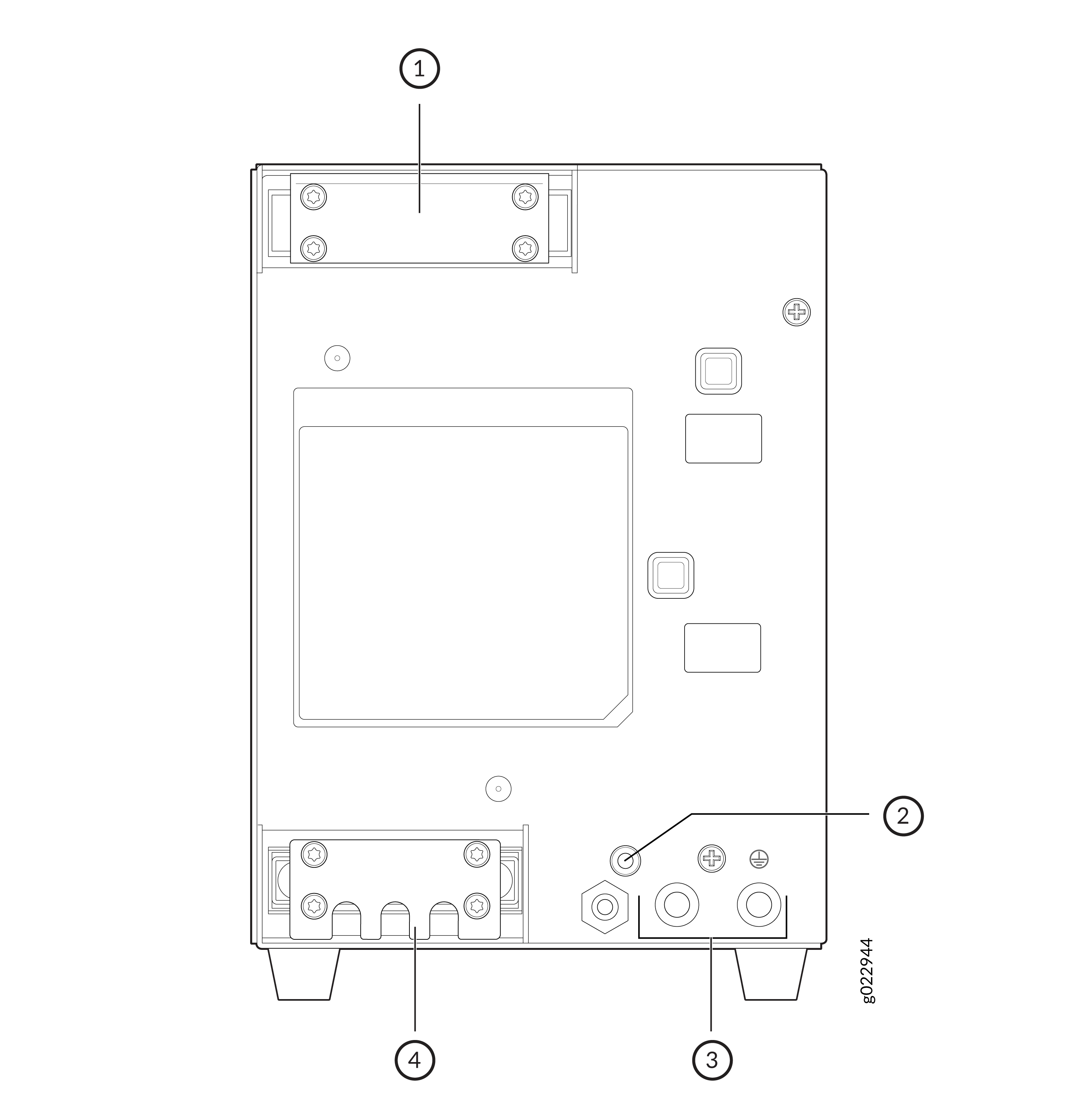 Components of the 340 W AC and DC PSU for EX4100-H-12MP