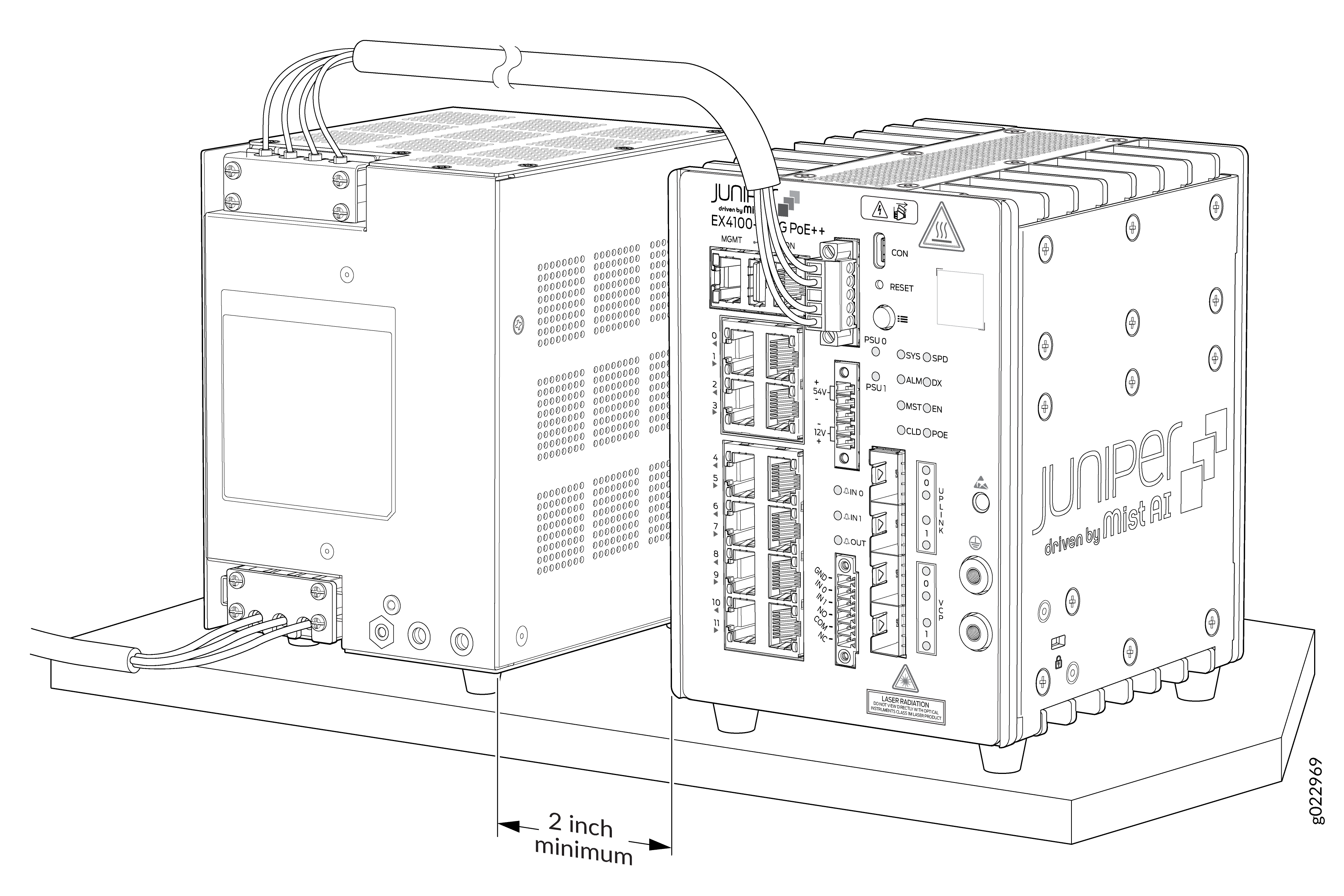 The Switch and the PSU Mounted on a Desk