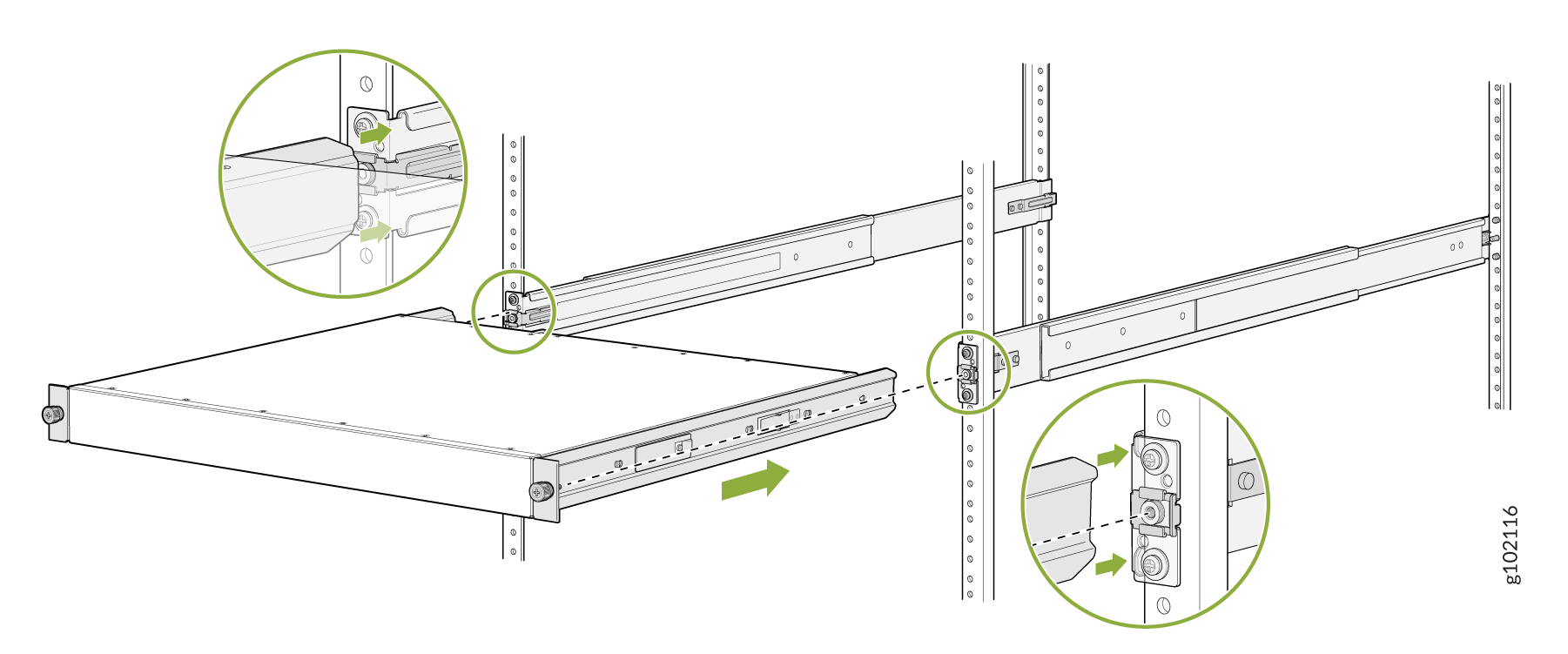 Slide the Switch into the Rack