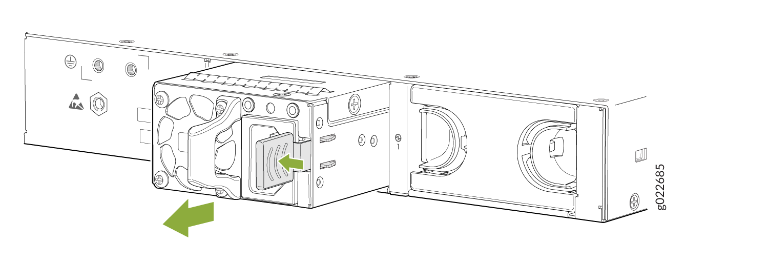 Component module being inserted into assembly system with green arrows indicating direction.