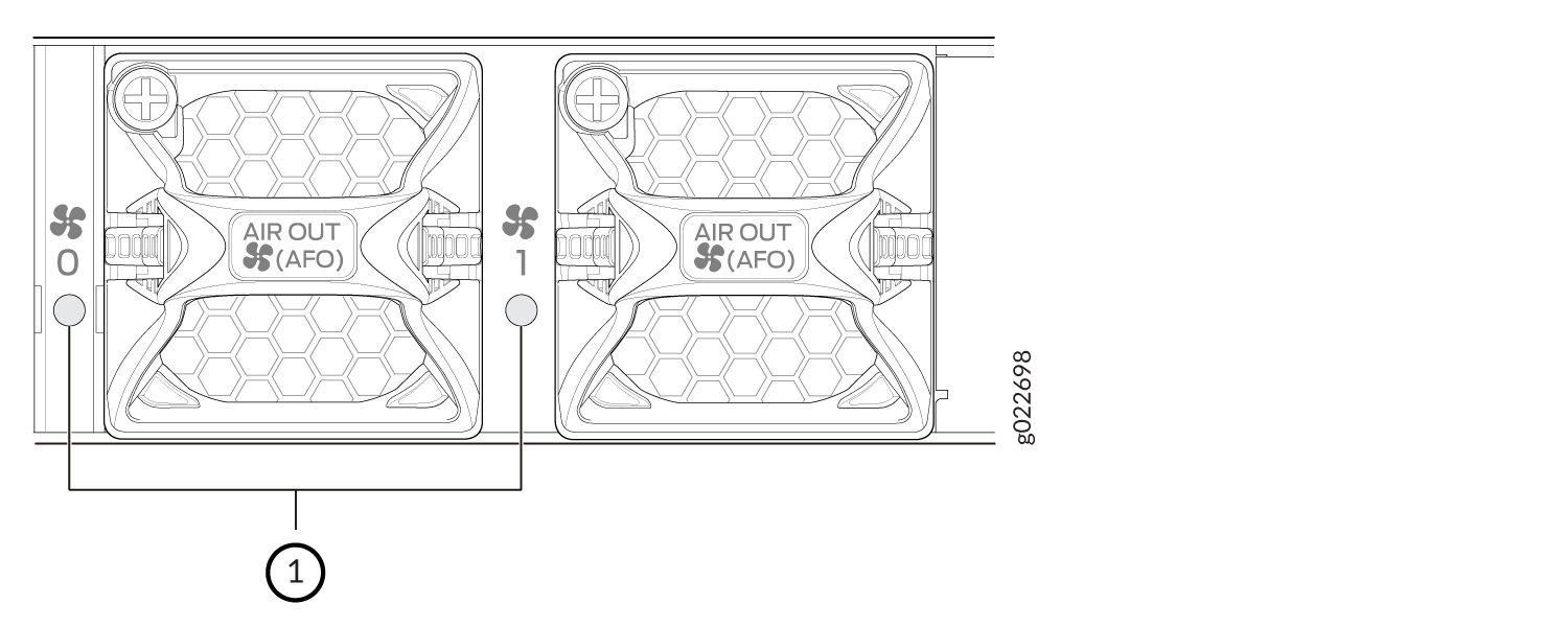 Technical drawing of an air outlet component labeled AIR OUT AFO with a hexagonal pattern, part of ventilation system.