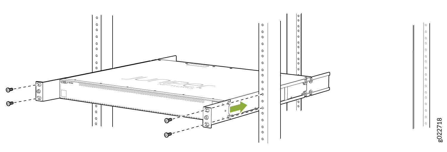 Secure the Switch to the Front Posts of a Rack