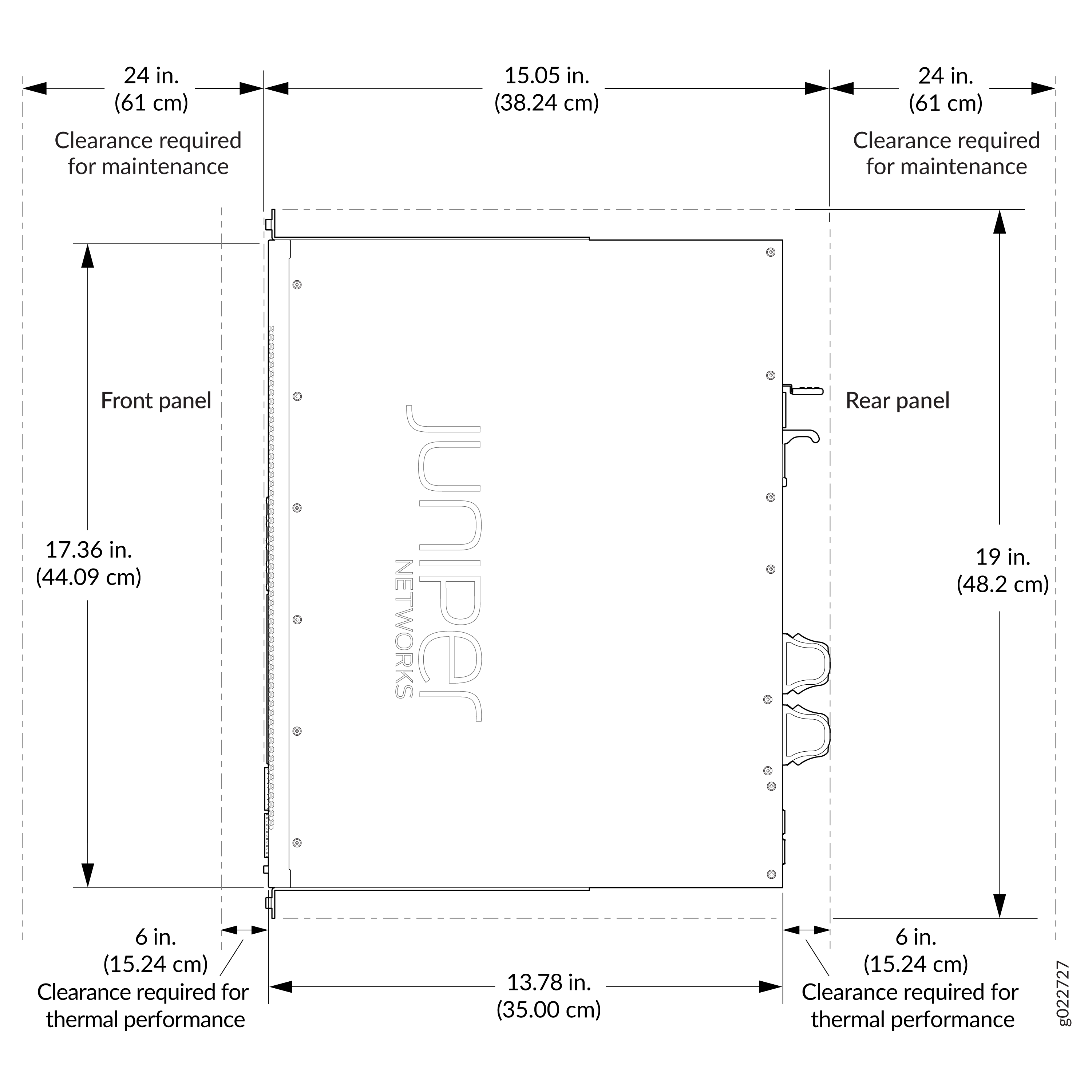 Clearance Requirements for Airflow and Hardware Maintenance for EX4100-24T, EX4100-24P, EX4100-24MP, EX4100-48T, EX4100-48MP, and EX4100-48P Switches