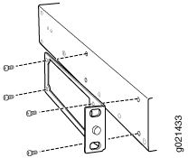 Attaching the Mounting Bracket to the Side Panel of EX4300 Switches Except EX4300-48MP and EX4300-48MP-S Switches