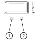 Diagram of a rectangular screen with two buttons labeled 1 and 2 below, connected by lines. Number 8022105 on the right side.