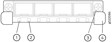 Technical diagram of a connector with numbered labels for pins and plus symbols indicating mounting points.