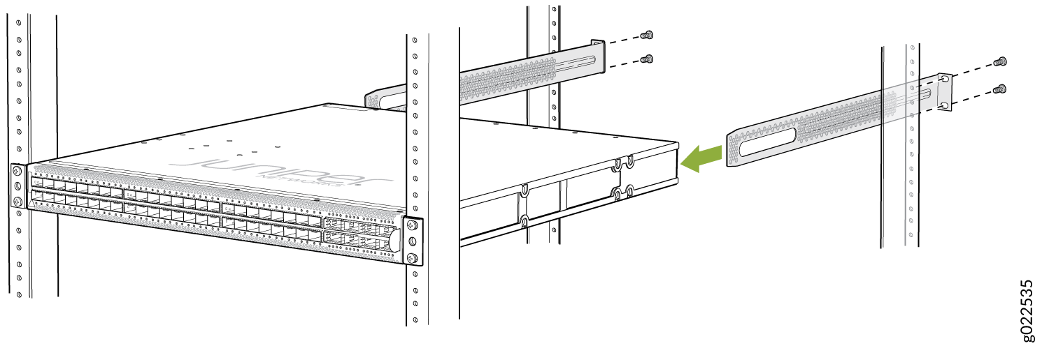 Sliding the Rear Mounting-Blades into the Side Mounting-Rails
