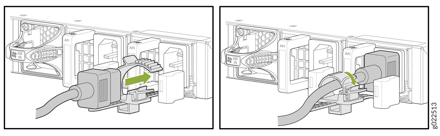 Connecting an AC Power Cord to an AC Power Supply in an EX4650