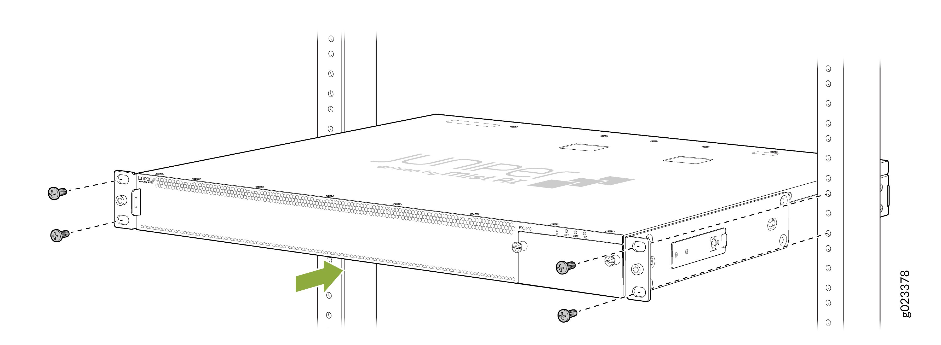 Install the switch chassis into the rack