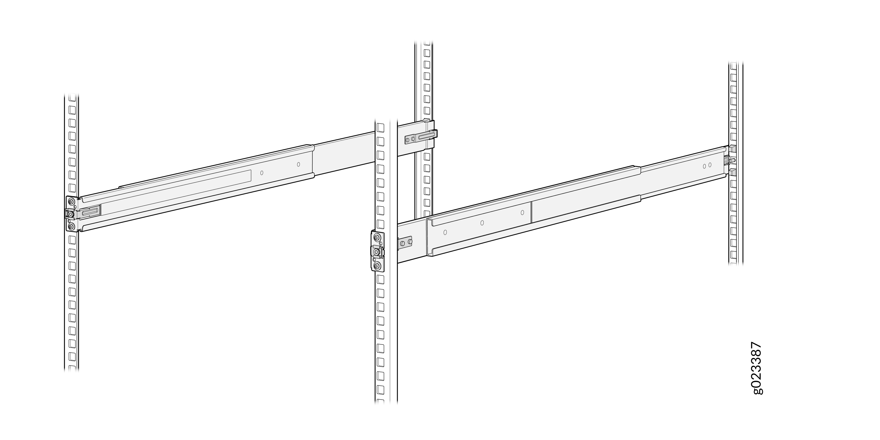 Align the guide blocks of the front-mounting rail