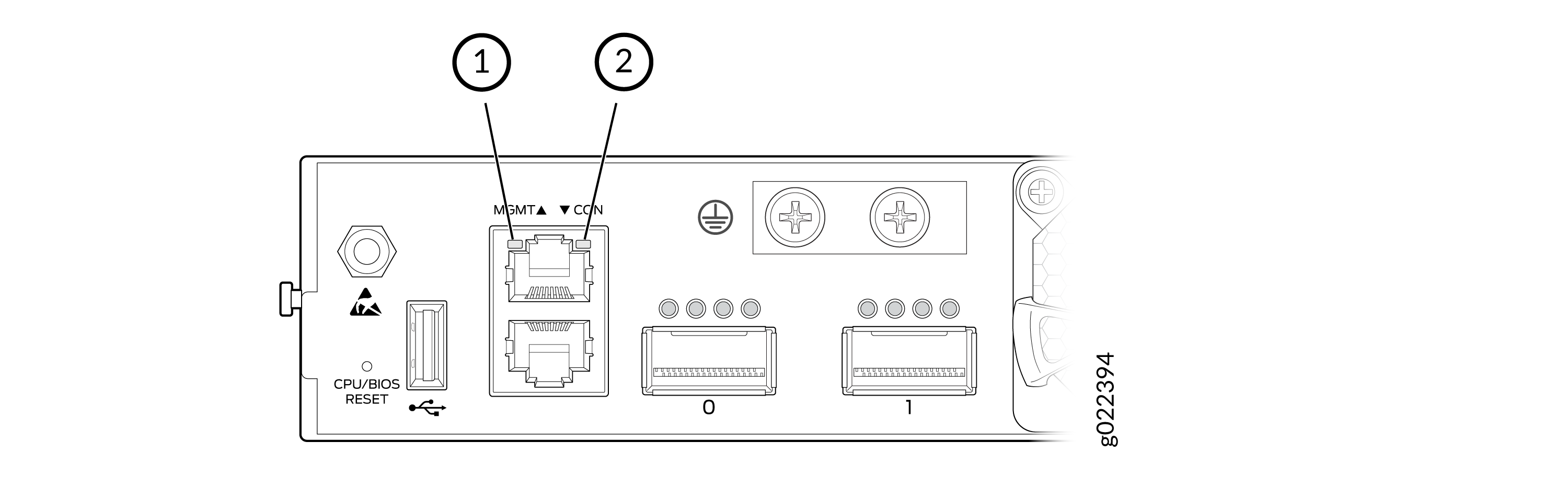 Management Port Status LEDs